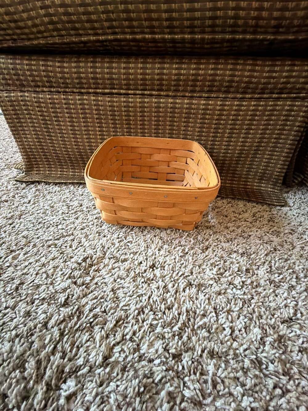 Vintage 1989 Longaberger Handwoven Wooden Storage Basket Dresden Ohio USA